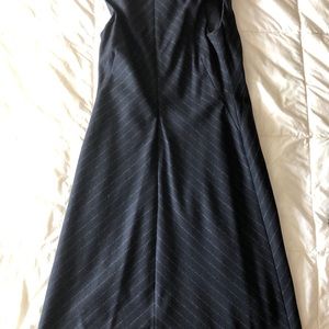 Working girl staple.  Wool/cashmere midi pinstripe